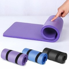 15mm Thick Yoga Mat for Home Workout Wear Resistant Exercise Mat with Strap NBR