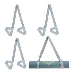 4Pcs Yoga Mat Strap Adjustable Yoga Mat Carrier Straps Sling, Light Grey