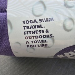 Manduka eQua Yoga Hand Towel Purple Microfiber 16×26.5″ Sweat Activated New