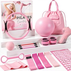 Pilates Equipment, Kit for Home Workouts, Pink