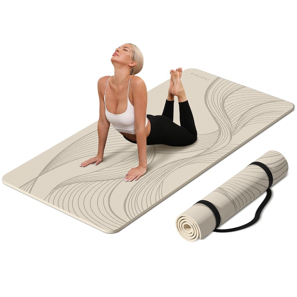 Large Yoga Mat-72’x36’x0.4’ Extra Width ＆ Thick,Comfortable,Non-Slip Exercise…