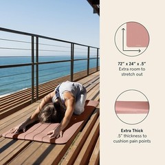 Solana Extra Thick Yoga Mat 1/2″ – Heavy-Duty – Durable – Nylon Strap – Women