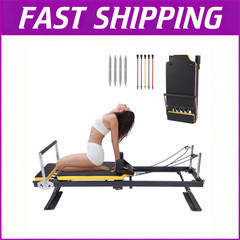 Foldable Pilates Reformer Machine for Home Gym,Pilates Equipment w/ Jump Board