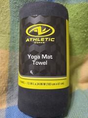 Athletic Works Yoga Mat Towel 72in L x 24in W Black