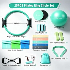 Muuruu Pilates Equipment Kit for Home Workout, Pilates Ring and Ball Set for …