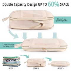Expandable Compression Packing Cubes for Suitcases,6 Set Lightweight Compress…