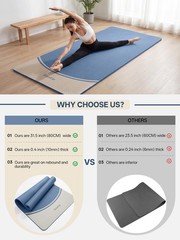 Extra Thick Yoga Mat -2/5 inch (10MM), 72.8×31.5″ Extra Long-Wide, Profession…