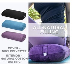 Purple Color Meditation Rectangular Pillow Yoga Bolster Supports Body (a)