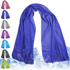 Meiyante Cooling Towel for Neck and Face – 43.3″ x 43.3″X15.7″, Navy-blue