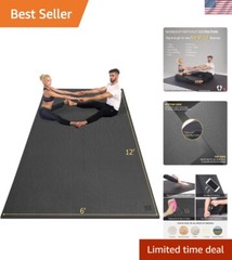 Large Yoga Mat 12’x6’/10’x6’/6’x8’7mm, Extra Thick Workout Mats for Home Gym …