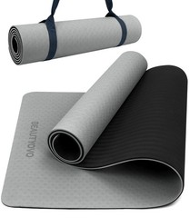 Yoga Mat with Strap, 1/3 Inch Extra Thick Yoga Mat Double-sided Non Slip, Pro…