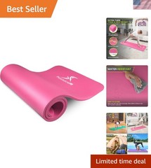 Comfort Foam 71-inch Long Pilates & Yoga Mat with Carrying Strap – Pink Elegance
