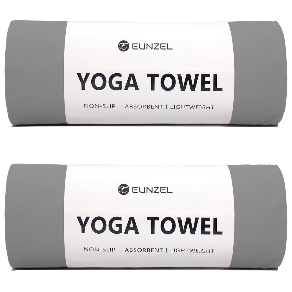 Eunzel 2 Pack Hot Yoga Towel Non Slip Yoga Mat Towel Non-Slip Sweat Absorbent