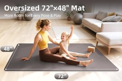 Extra Large Yoga Mat – 72″x48″ or 78″x57″, Non-Slip TPE Exercise Mat for & Me…