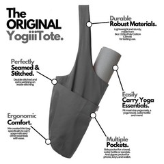 Yoga Mat Bag | The ORIGINAL YogiiiTote Yoga Bag | Sling Mat Tote w/Large Side…
