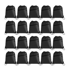 PCS Drawstring Bag Sports Gym String Backpack Bulk Cinch Bag Sackpack 20 Black