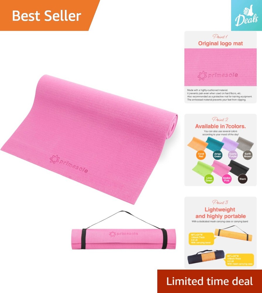 Thick Non-Slip Yoga Mat: Premium Exercise Mat with Carry Strap for Home and G…