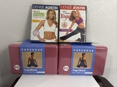 Yoga/Workout/Yoga Blocks Lot – Denise Austin 2 Used DVD’s 2 New Yoga Blocks ￼