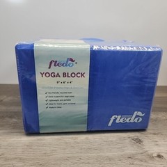 New In Packaging Fledo Blue Yoga Block 9x6x4 (2)
