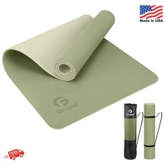 Gruper Yoga Mat Non Slip, Eco Friendly Fitness Exercise Mat with Carrying Strap,
