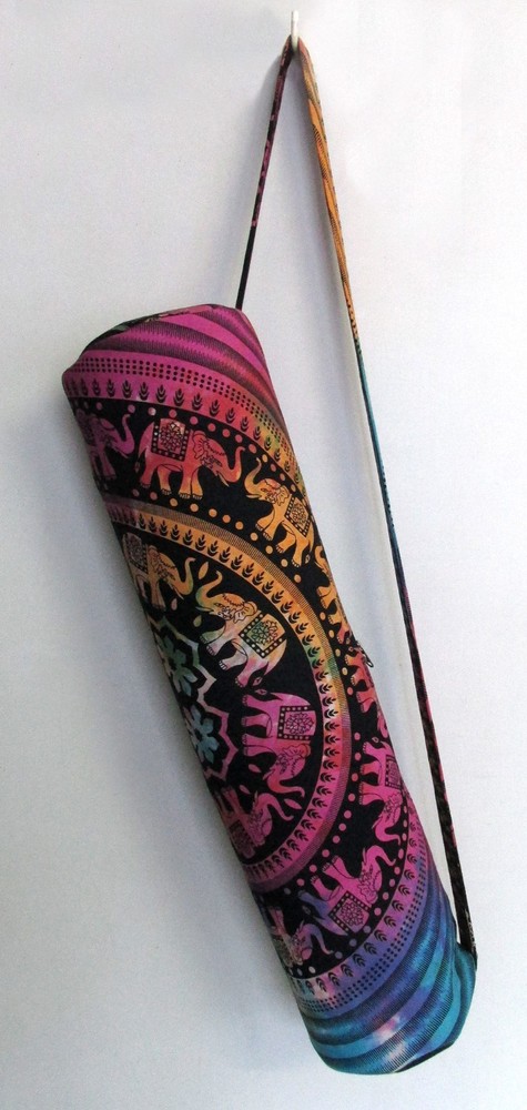 Tie Dye Elephant Yoga Mat Carrier Bag Hippie Mandala Cotton Bag With Shoulder US