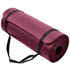BalanceFrom Yoga Mat, 1″ Extra Thick Exercise Pilates Mat, Deep Wine (Used)