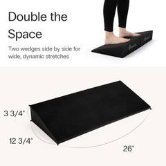 High-Density Foam Yoga Wedge Blocks, Set of 2 in Black for Optimal Flexibility