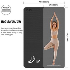 Large Yoga Mat (6’x 4′) – Extra Long and Wide Workout Mat for Men and Women, …