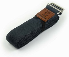 2-Pack ShantiCat Yoga Straps – Non-Slip Nylon w/ Metal Cinch Buckle – Navy Blue