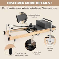 SLSY Pilates Reformer Foldable Machine Equipment for Home Gym Aerobic Exercise