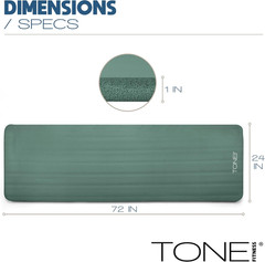 Tone Fitness 1-Inch Thick Yoga Mat | High-Density, Non-Slip Exercise Mat with Ca