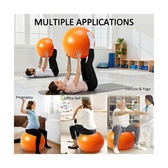 Gruper Yoga Ball, Multiple Sizes Non Slip Exercise Ball for Workout… Fast Ship