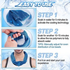3 Pcs Cooling Neck Wraps – Cooling Towels with Ice Polymer, Soft Breathable N…