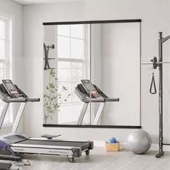 Home Gym Mirror for Wall,56x28x2PCS Full 56″L x 28″W x 2PCS Matte Black