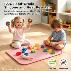 Foepoge Silicone Mat with Edge Pink 28″x20″