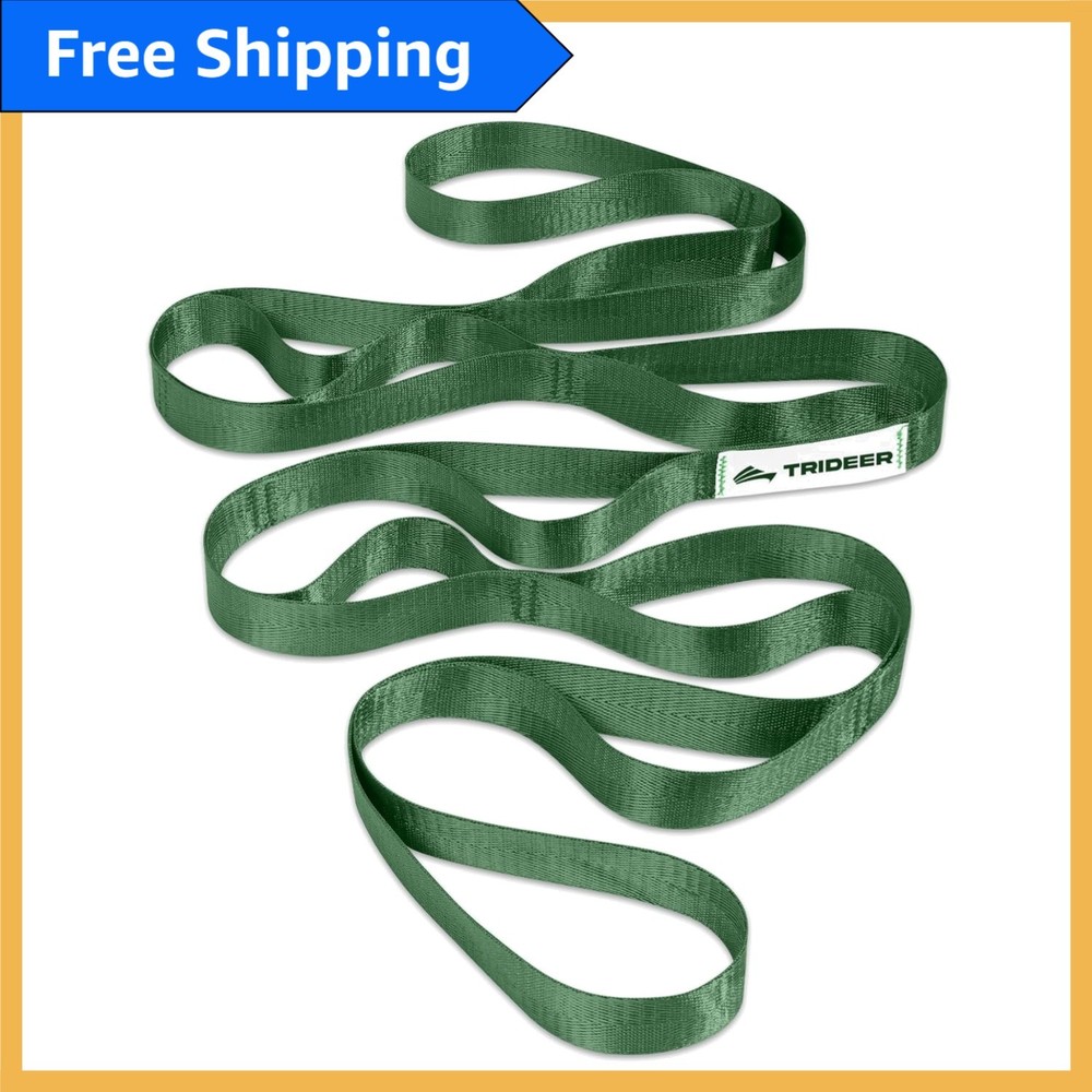 Versatile 75-Inch No-Stretch Yoga Strap for Therapy & Mobility – Green