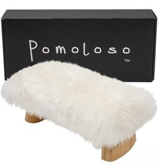 Luxury Meditation Bench Genuine Sheepskin Cover Ergonomic Seat Kneel Rocking