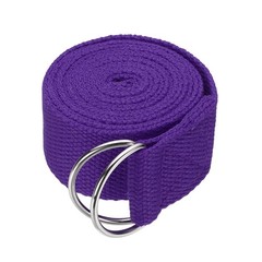 Yoga Strap with Adjustable Metal D Ring Buckle, 5.9ft & Purple