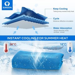 Sukeen 4 Pack Cooling Towels (40″x12″), 40″ x 12″, Blue/Grey/Royal Blue/Black