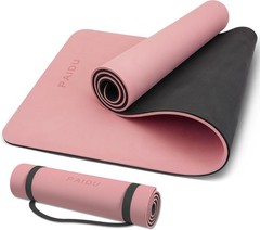 PAIDU Non-Slip Anti-Tear 10MM Thick POE Yoga Mat, 72x24in, with Strap