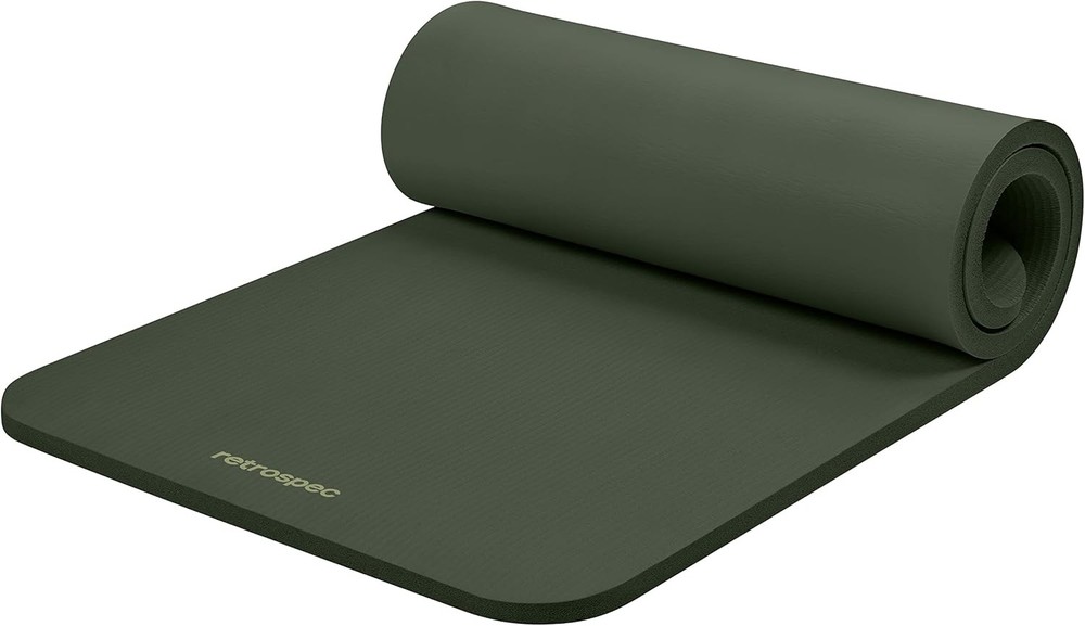 Yoga Mat 1″ Thick Nylon Strap Durable Non Slip Exercise Mat Home Livingroom New