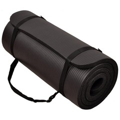 BalanceFrom Yoga Mat, 1″ Extra Thick Exercise Pilates Mat, Graphite (Open Box)