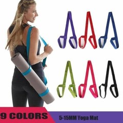 Portable Yoga Fitness Gym Mat Shoulder Carrying Strap Sling Canvas Belt in Green