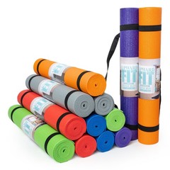 12-Pack Non-Slip Yoga Mats 68″x24″ – 4mm Thick Exercise Mat with Carry Strap for