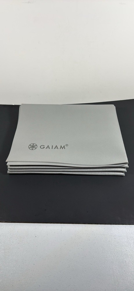 Gaiam Foldable Yoga Mat Super Compact Ultra Lightweight Gray 68×24
