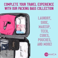 Miamica Malibu Babe Packing Cubes for Travel, 3-piece Organizing Set – Pink