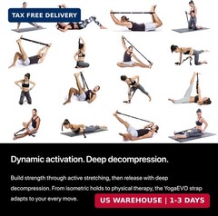 YOGA-EVO Elastic Stretching Strap with Loops for Physical Therapy – Stretch & Ac