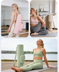 Puffy Yoga Mat Bag Yoga Gym Bags for Women Men, Full-Zip Pilates Bag with Wet…