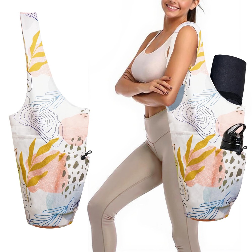 Large Yoga Mat Bag Carrier for Women – Gym & Pilates Tote with Drawstring Wat…