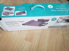 4pcs Yoga Set complete starter kit in purple, workout yoga blocks, strap, mat